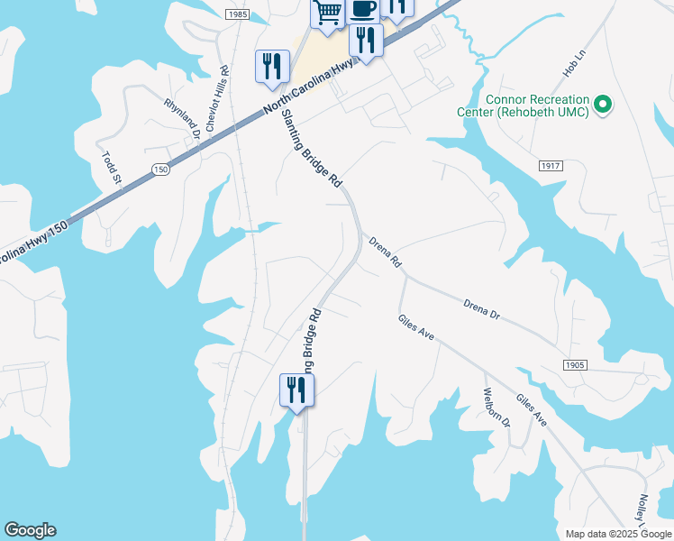 map of restaurants, bars, coffee shops, grocery stores, and more near 4387-4447 Slanting Bridge Rd in Sherrills Ford