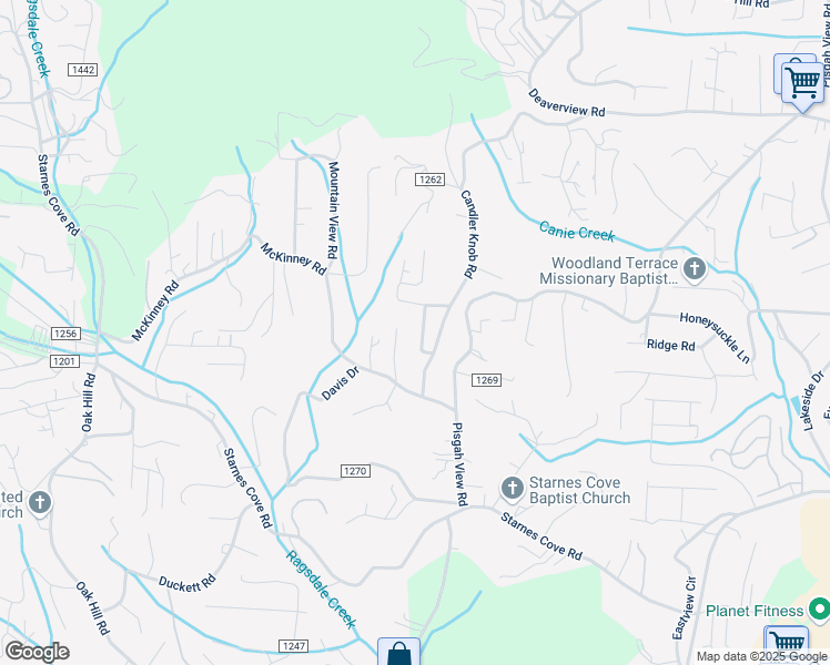map of restaurants, bars, coffee shops, grocery stores, and more near 9 Karen Place in Asheville
