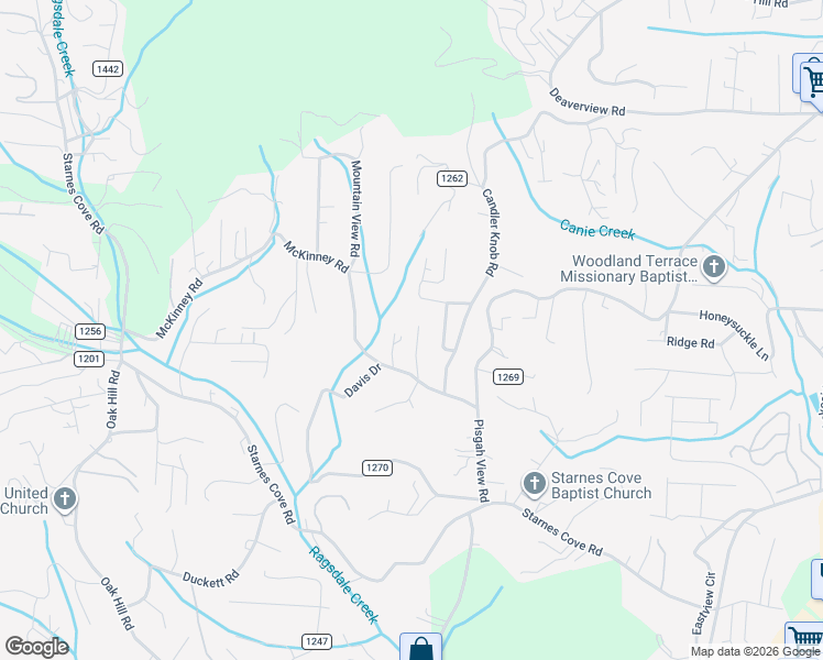 map of restaurants, bars, coffee shops, grocery stores, and more near 9 Karen Place in Asheville