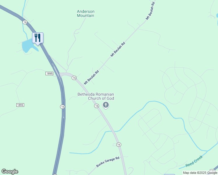 map of restaurants, bars, coffee shops, grocery stores, and more near 5498 North Old North Carolina Highway 16 in Maiden