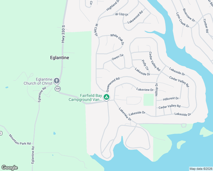 map of restaurants, bars, coffee shops, grocery stores, and more near 635 West Cliff Drive in Fairfield Bay