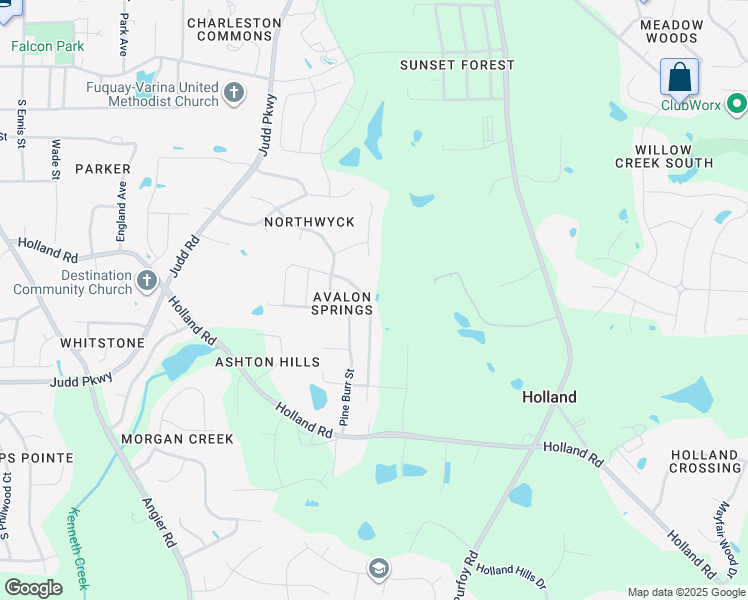 map of restaurants, bars, coffee shops, grocery stores, and more near 743 Minerva Dale Drive in Fuquay-Varina