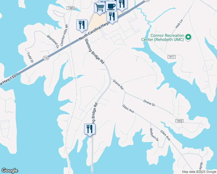 map of restaurants, bars, coffee shops, grocery stores, and more near 4385 Slanting Bridge Rd in Sherrills Ford