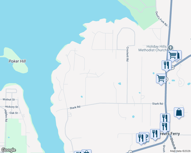 map of restaurants, bars, coffee shops, grocery stores, and more near 10 Pure Country Road in Greers Ferry