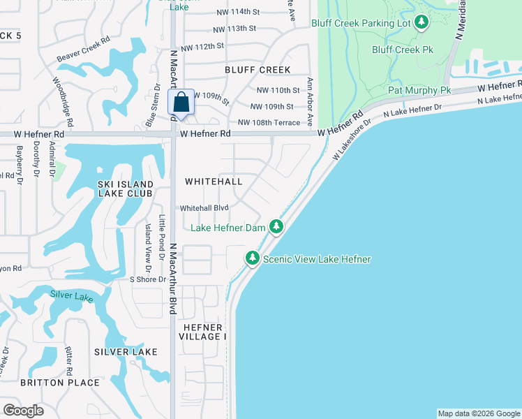 map of restaurants, bars, coffee shops, grocery stores, and more near 10417 York Way in Oklahoma City