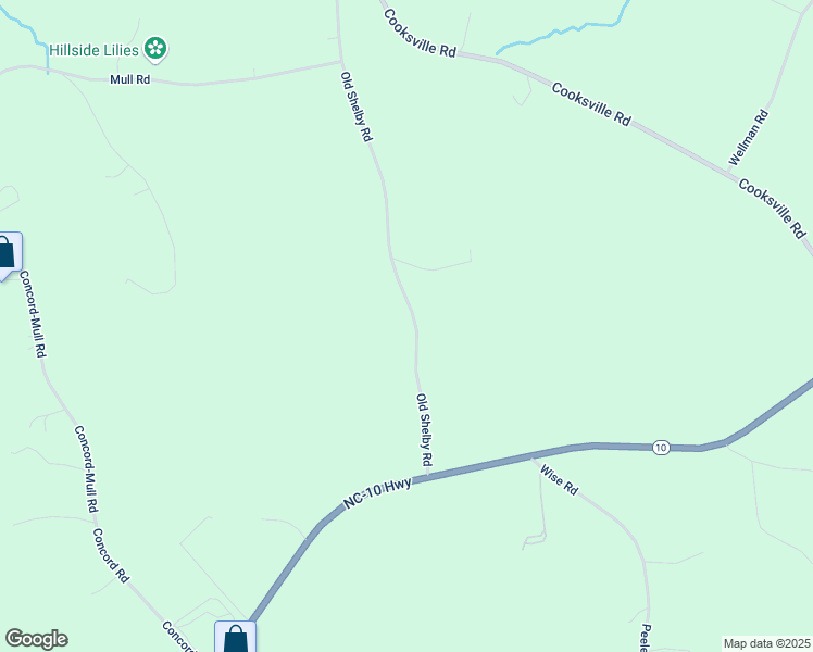 map of restaurants, bars, coffee shops, grocery stores, and more near 7399 Old Shelby Road in Vale