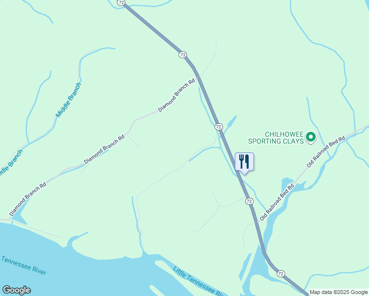 map of restaurants, bars, coffee shops, grocery stores, and more near 3901 Tennessee 72 in Maryville