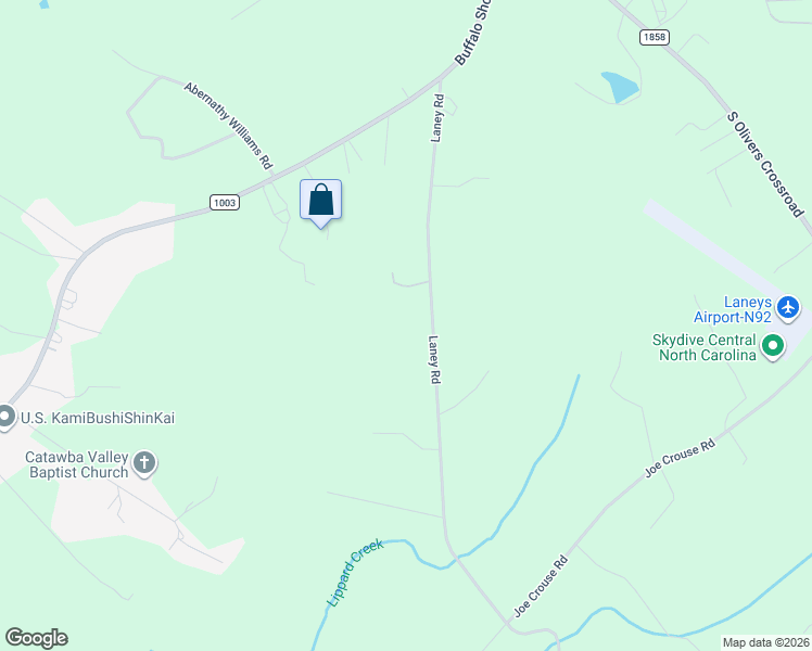 map of restaurants, bars, coffee shops, grocery stores, and more near 4141 Laney Road in Maiden