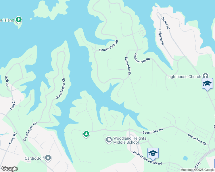 map of restaurants, bars, coffee shops, grocery stores, and more near 694 Beaten Path Road in Mooresville
