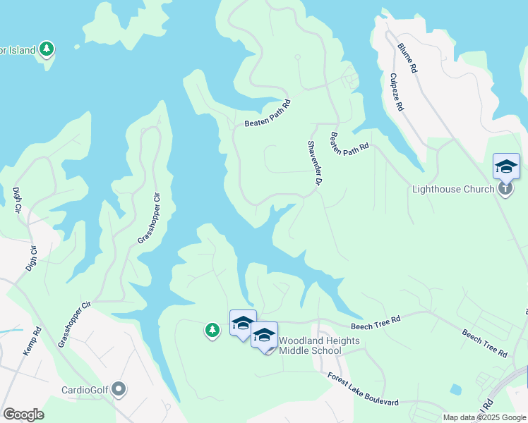 map of restaurants, bars, coffee shops, grocery stores, and more near 694 Beaten Path Road in Mooresville