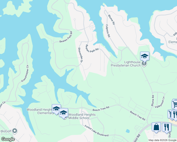 map of restaurants, bars, coffee shops, grocery stores, and more near 113 Archbell Point Lane in Mooresville