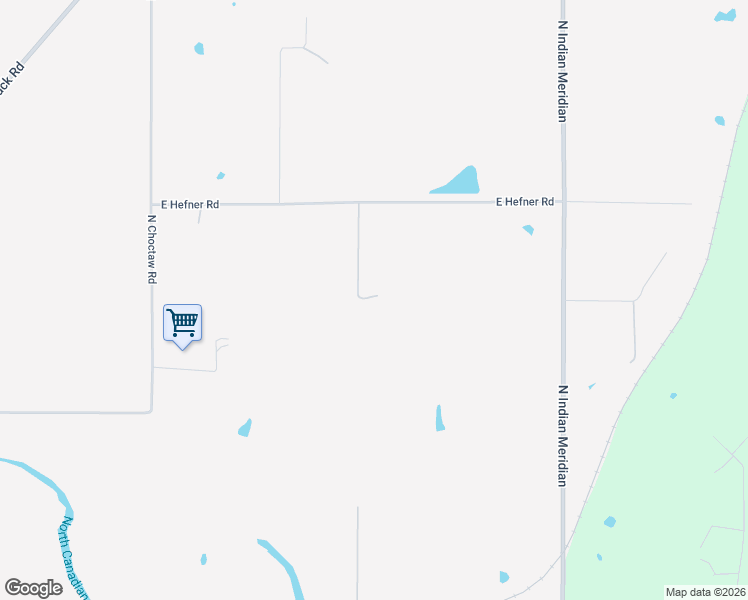 map of restaurants, bars, coffee shops, grocery stores, and more near 15520 East Hefner Road in Jones