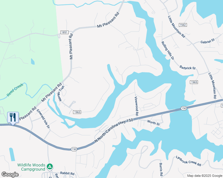 map of restaurants, bars, coffee shops, grocery stores, and more near 6977 Navajo Trail in Lake Norman of Catawba