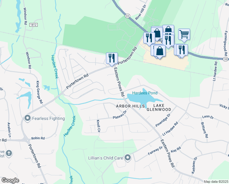 map of restaurants, bars, coffee shops, grocery stores, and more near 3803 Cattail Ln in Greenville