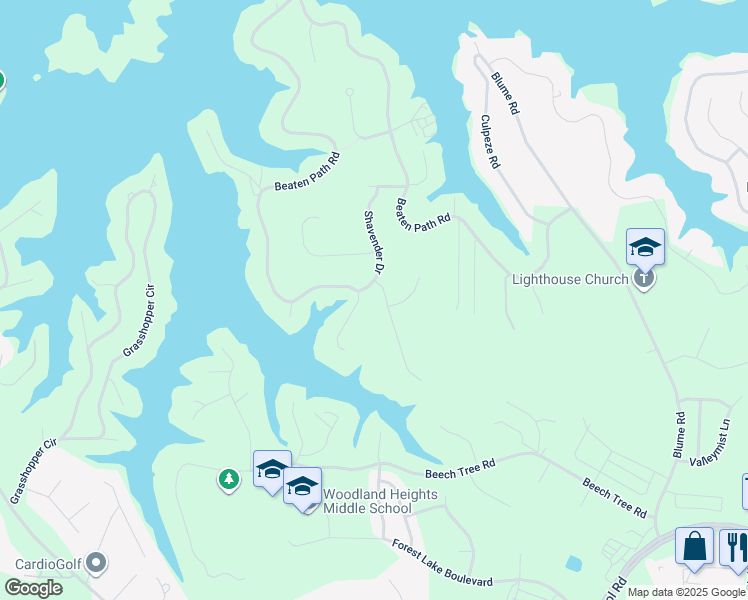 map of restaurants, bars, coffee shops, grocery stores, and more near 114 Palmer Marsh Place in Mooresville
