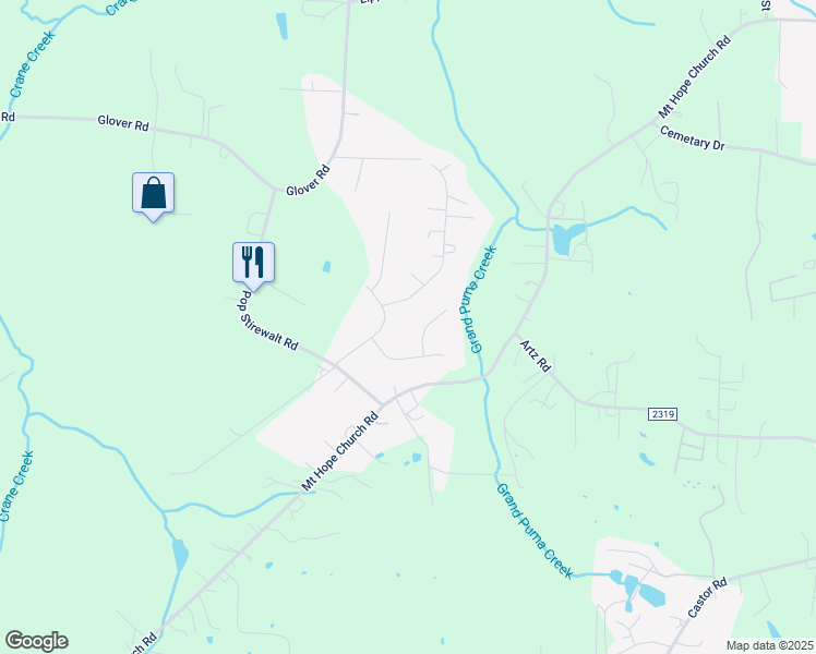 map of restaurants, bars, coffee shops, grocery stores, and more near 135 Rose Brier Lane. in Salisbury