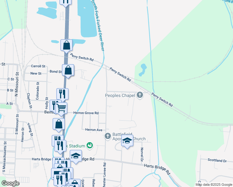 map of restaurants, bars, coffee shops, grocery stores, and more near 4 Tricia Cove in Jackson