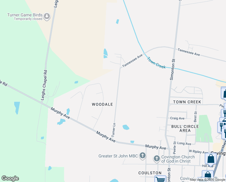 map of restaurants, bars, coffee shops, grocery stores, and more near 230 Groom Avenue in Covington