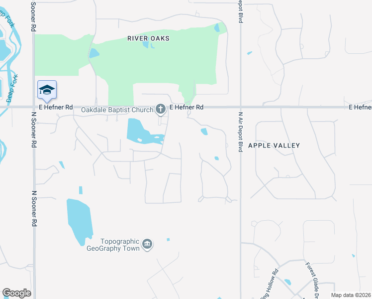 map of restaurants, bars, coffee shops, grocery stores, and more near 10525 Creek Meadow Drive in Oklahoma City