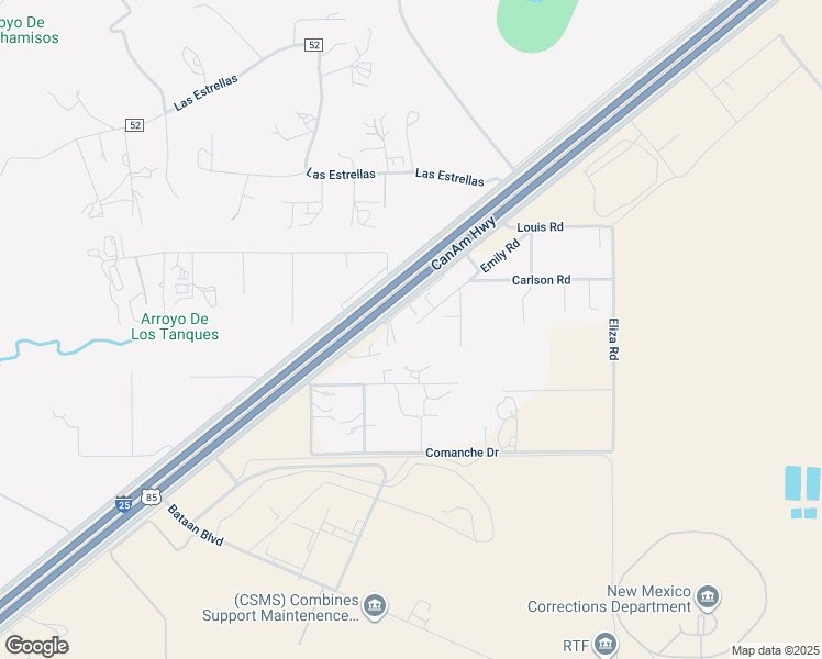map of restaurants, bars, coffee shops, grocery stores, and more near 36 Emily Road in Santa Fe