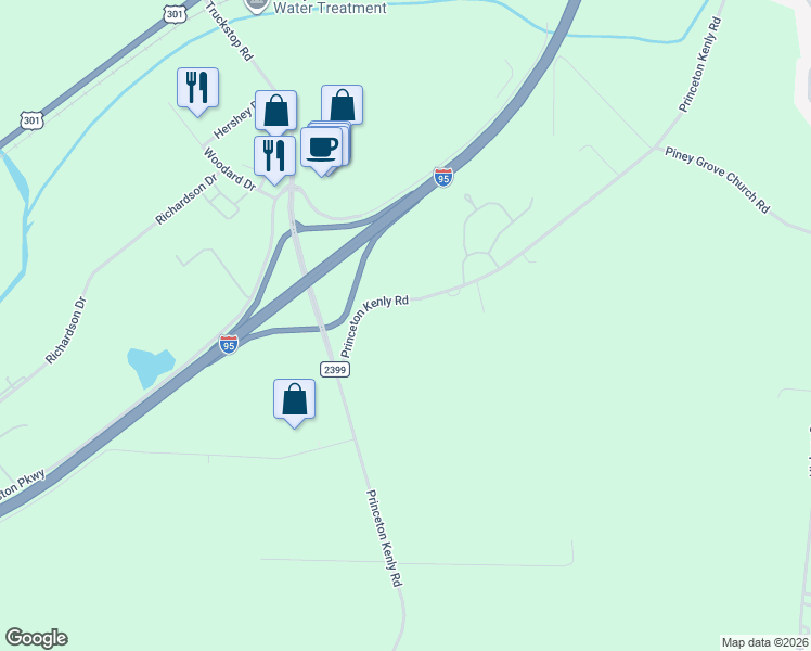 map of restaurants, bars, coffee shops, grocery stores, and more near 1453 Princeton Kenly Road in Kenly