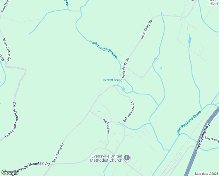 map of restaurants, bars, coffee shops, grocery stores, and more near 7492 Back Valley Road in Evensville