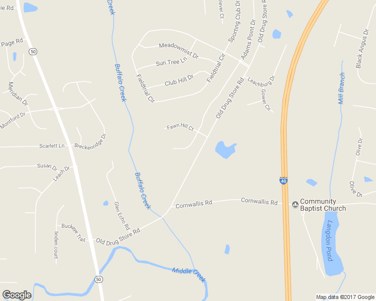 map of restaurants, bars, coffee shops, grocery stores, and more near 103 Morning Mist Drive in Garner