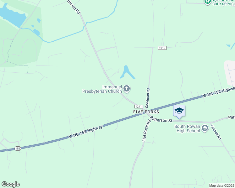 map of restaurants, bars, coffee shops, grocery stores, and more near 430 Brown Road in China Grove