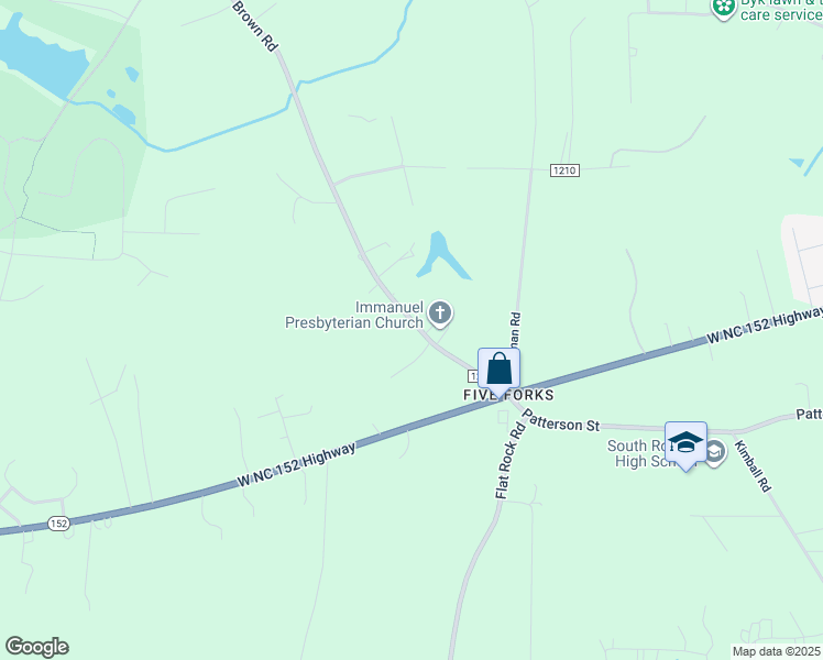 map of restaurants, bars, coffee shops, grocery stores, and more near 430 Brown Road in China Grove