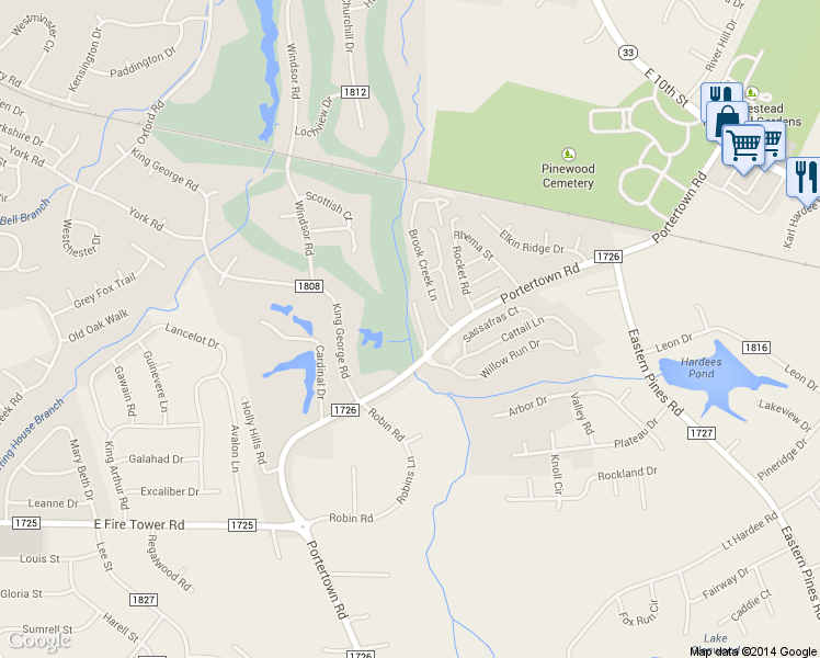 map of restaurants, bars, coffee shops, grocery stores, and more near in Greenville