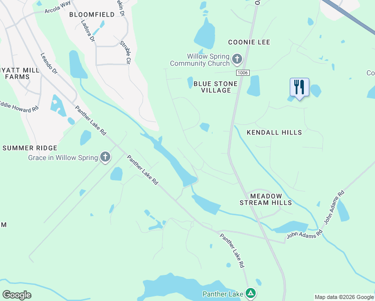 map of restaurants, bars, coffee shops, grocery stores, and more near 1501 Willow Landing Way in Wake County