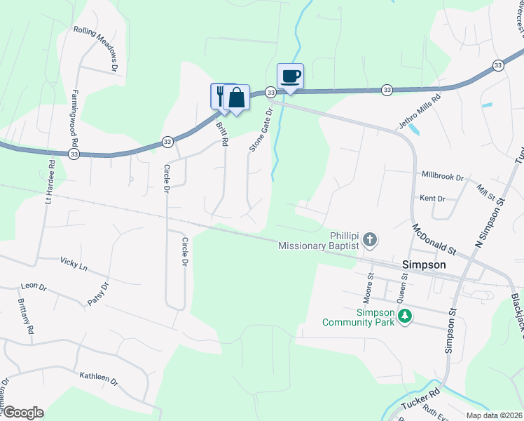 map of restaurants, bars, coffee shops, grocery stores, and more near 453 Stone Gate Dr in Greenville
