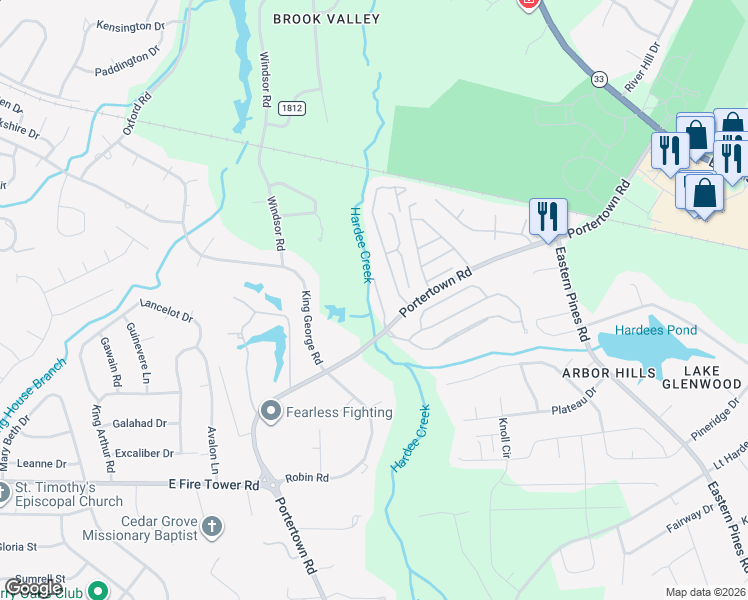 map of restaurants, bars, coffee shops, grocery stores, and more near 4240 Williamsbrook Lane in Greenville