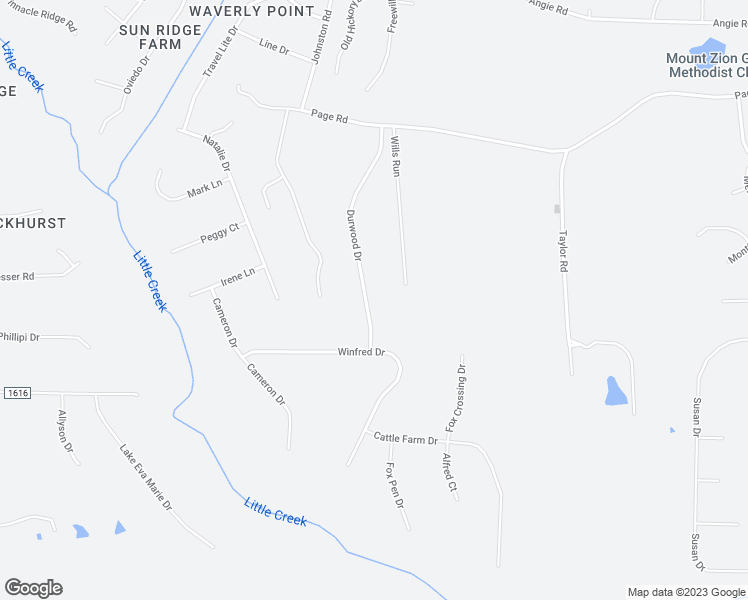 map of restaurants, bars, coffee shops, grocery stores, and more near 595 Durwood Drive in Raleigh