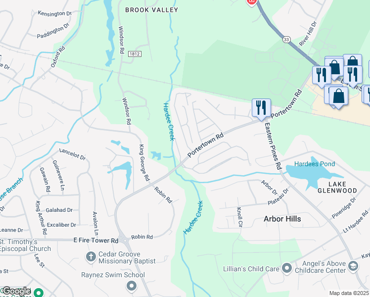 map of restaurants, bars, coffee shops, grocery stores, and more near 1537 Pine Brook Court in Greenville