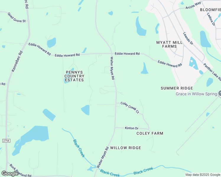 map of restaurants, bars, coffee shops, grocery stores, and more near 8608 Walter Myatt Road in Wake County