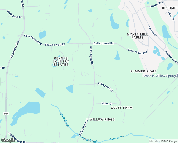 map of restaurants, bars, coffee shops, grocery stores, and more near 8608 Walter Myatt Road in Wake County