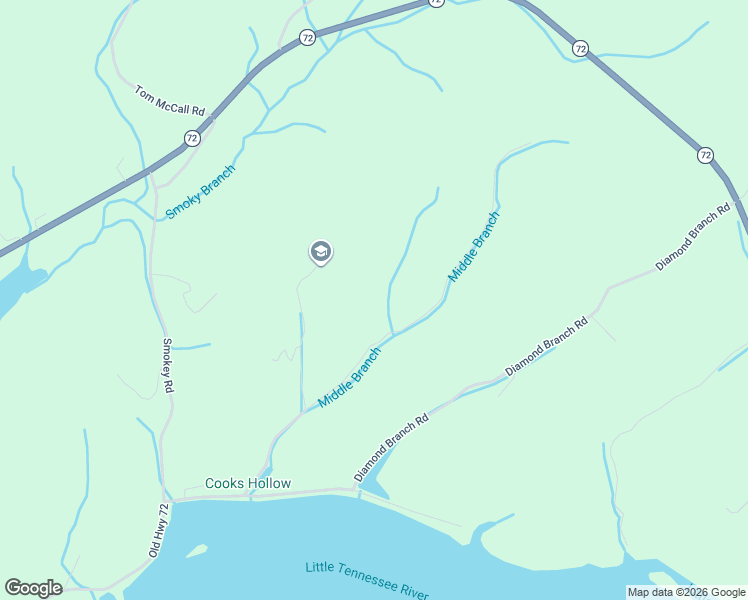 map of restaurants, bars, coffee shops, grocery stores, and more near 7053 Cooks Hollow Road in Maryville