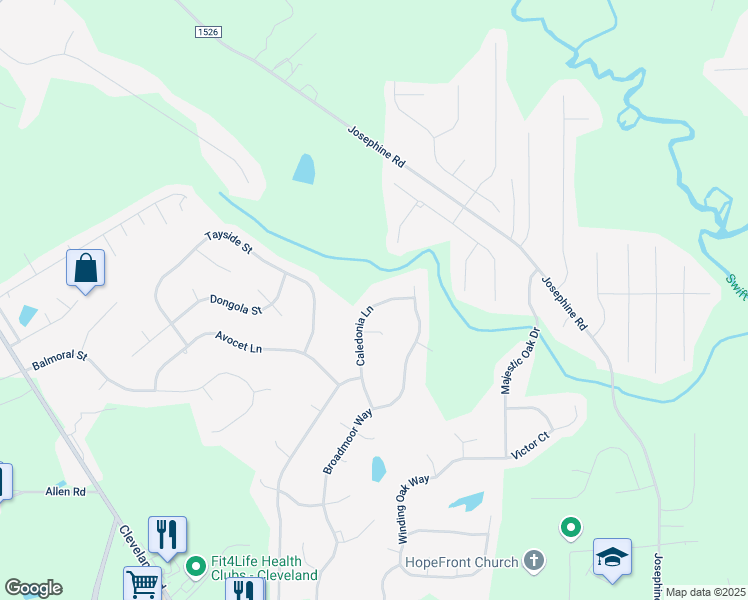 map of restaurants, bars, coffee shops, grocery stores, and more near 169 Caledonia Ln in Clayton