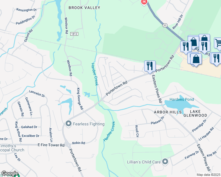 map of restaurants, bars, coffee shops, grocery stores, and more near 1537 Pine Brook Court in Greenville