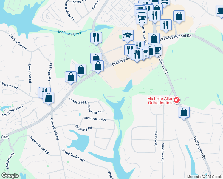map of restaurants, bars, coffee shops, grocery stores, and more near Hunter Spring Lane in Lake Norman of Iredell