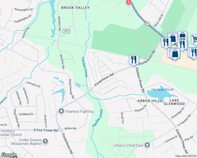 map of restaurants, bars, coffee shops, grocery stores, and more near 1537 Pine Brook Court in Greenville