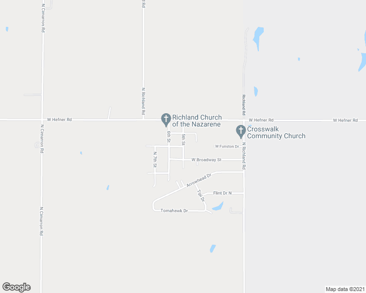 map of restaurants, bars, coffee shops, grocery stores, and more near 5th Street in Yukon