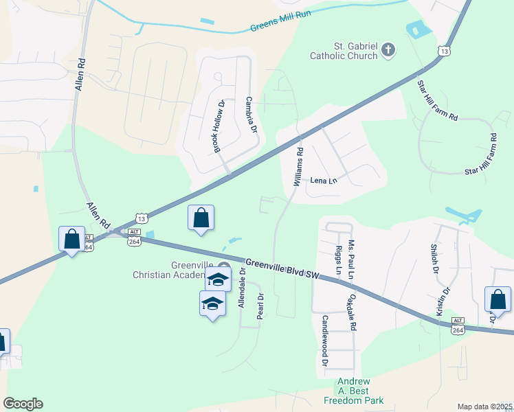 map of restaurants, bars, coffee shops, grocery stores, and more near 1548 Manning Forest Drive in Greenville