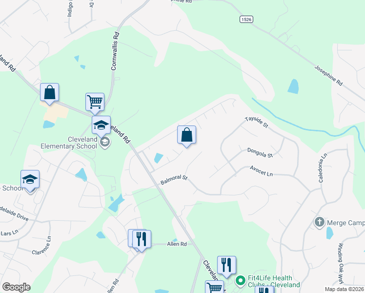 map of restaurants, bars, coffee shops, grocery stores, and more near 167 Hawthorn Drive in Clayton
