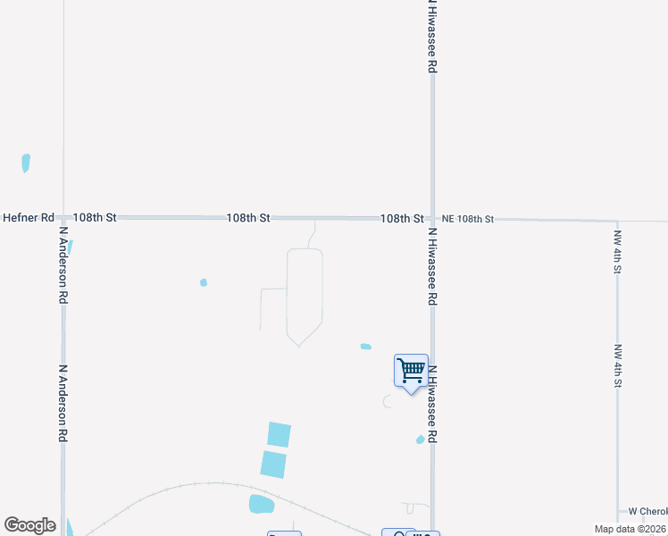map of restaurants, bars, coffee shops, grocery stores, and more near 12730 East Hefner Road in Jones