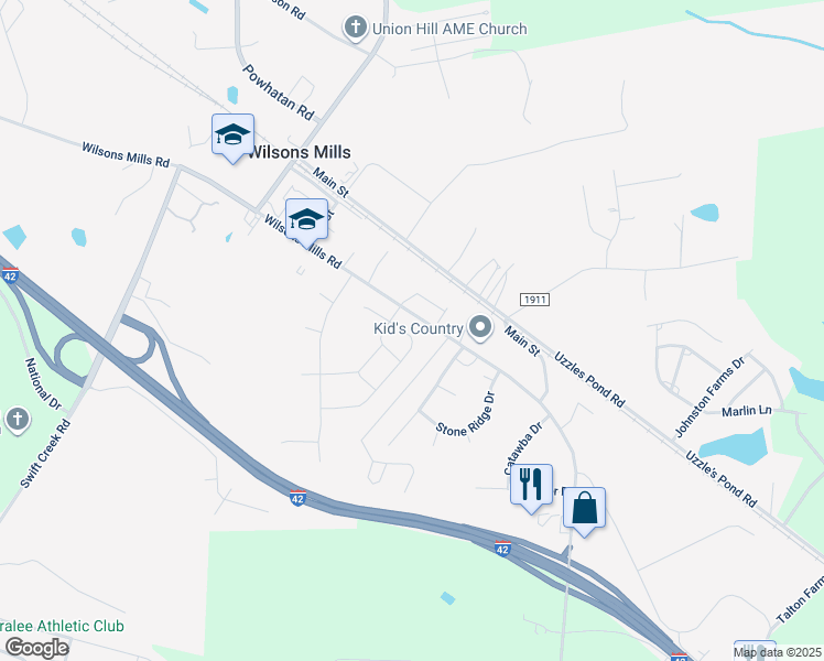 map of restaurants, bars, coffee shops, grocery stores, and more near 155 Holton Street in Smithfield