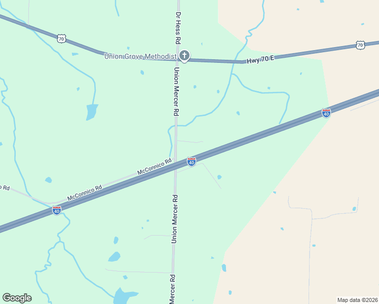 map of restaurants, bars, coffee shops, grocery stores, and more near 3802 Union Mercer Road in Brownsville