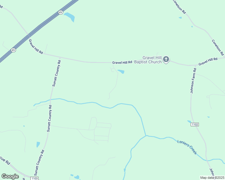 map of restaurants, bars, coffee shops, grocery stores, and more near 6951 Gravel Hill Road in Denton