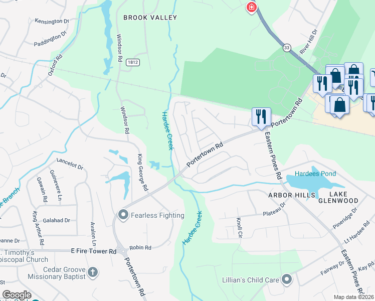 map of restaurants, bars, coffee shops, grocery stores, and more near 1537 Pine Brook Court in Greenville